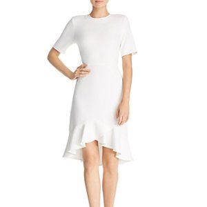 Shoshanna Alessia Crepe Fluted Hem Dress